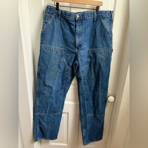 Carhartt Double Front Dungaree Denim Jeans 40x34